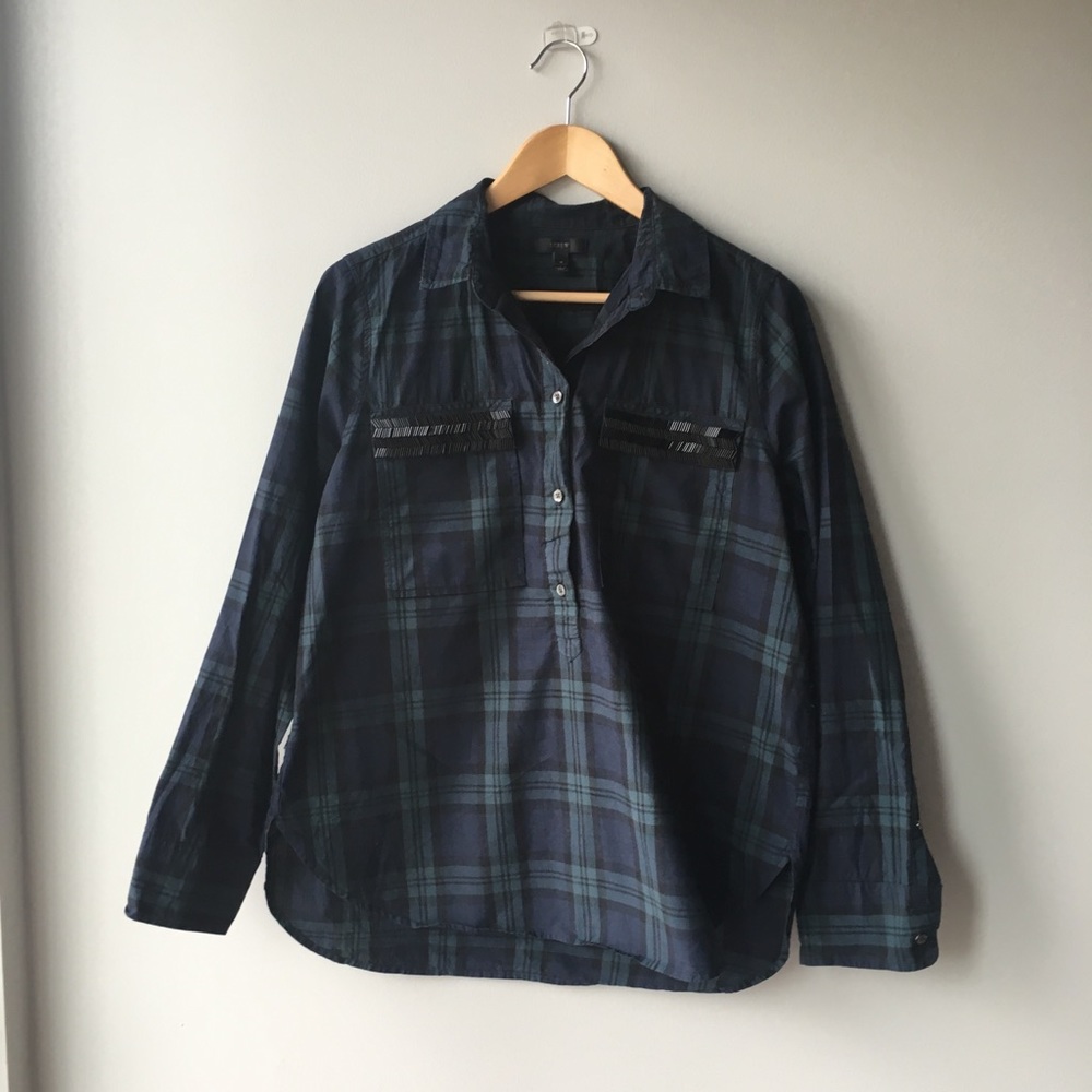 J.crew quarter button up tartan shirt